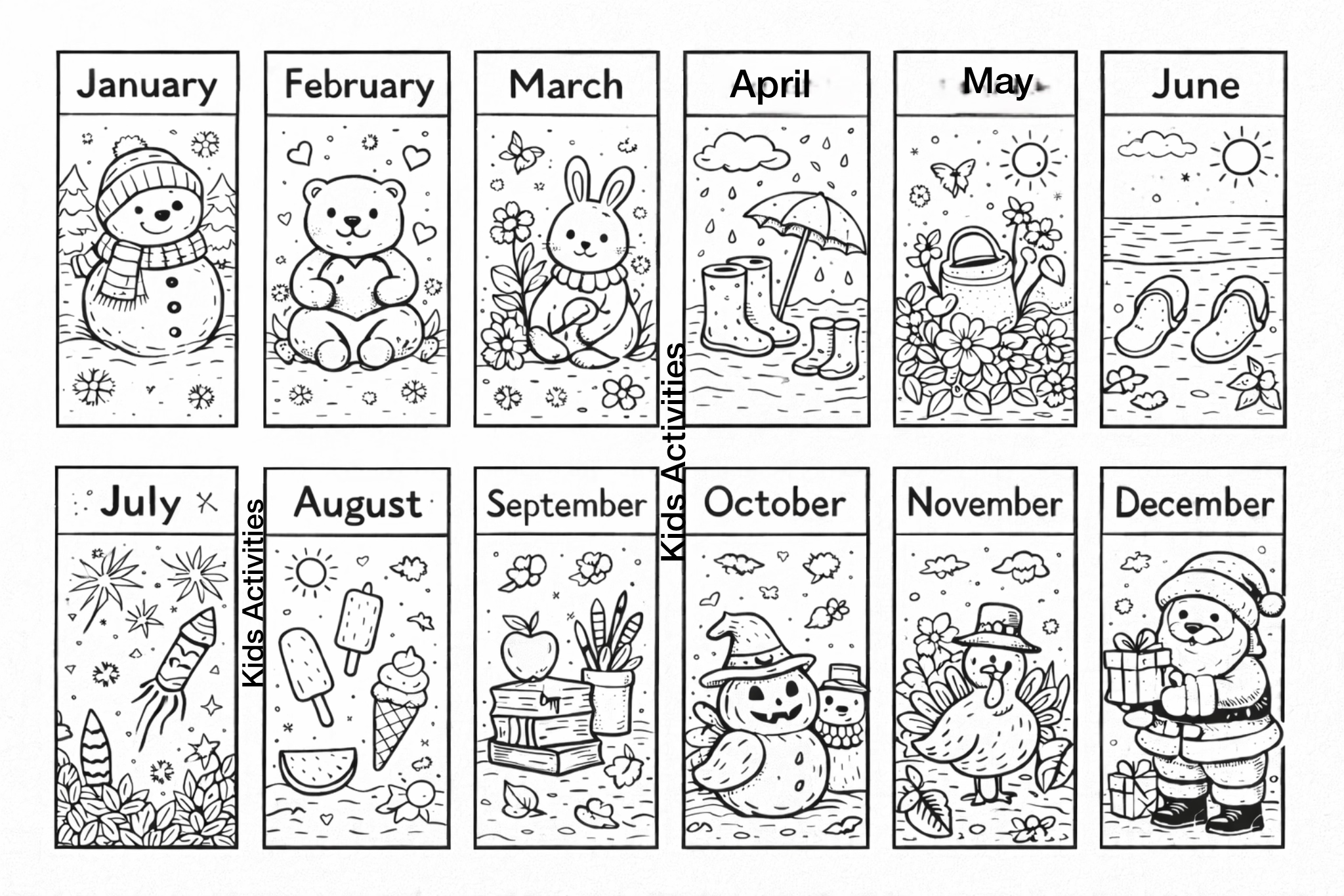 Paper Bookmarks For Different Months